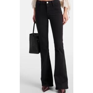 FRAME Le High Flare Black Film Noir Denim High Waist Stretch Jeans Size 26